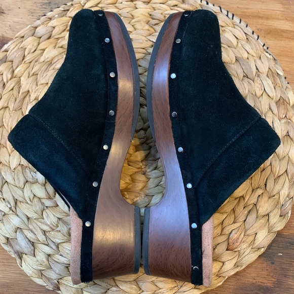 Vionic Shoes - Vionic Kacie Black Suede Studded Mule Slip On Clog